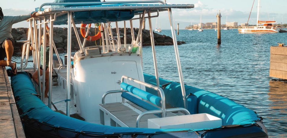 Raft for whale watching tours Kuokoa Kai